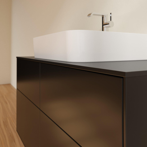 Villeroy & Boch finion wastafelonderkast - 120x60.3cm - 4 lades - mat zwart SW479604
