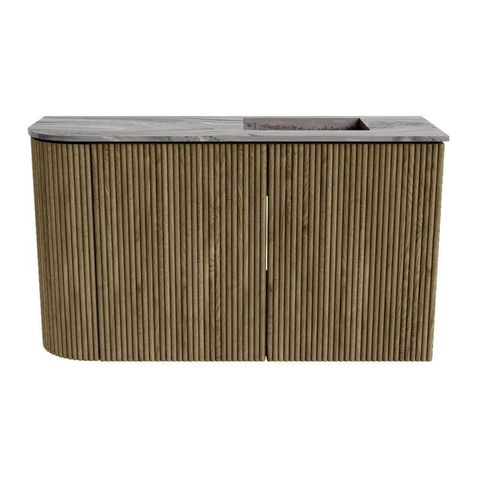 Mondiaz JOYA-DLUX Meuble de toilette 71,6cm - arrondi gauche couleur Dusk - Vasque FAYE position Droite 1 trou de robinet couleur Sombra. SW1426156
