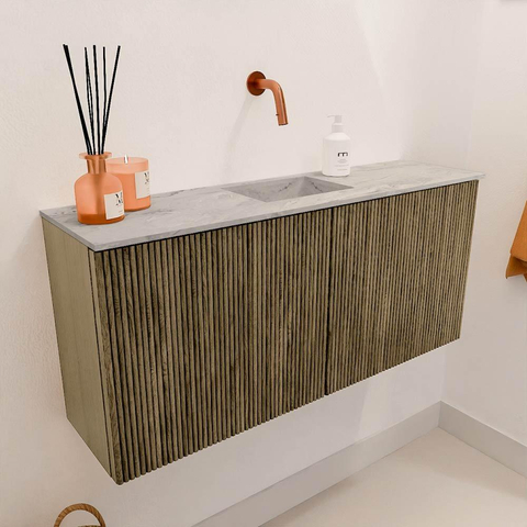 Mondiaz JOYA-DLUX 90cm toiletmeubel - kleur Dusk - Wastafel FAYE positie Midden Zonder kraangat kleur Glace. SW1423157