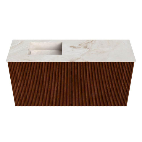 Mondiaz JOYA-DLUX Meuble de salle de bains 80cm - couleur Ruby - Vasque FAYE position Gauche Sans trou de robinet couleur Frappe. SW1423486