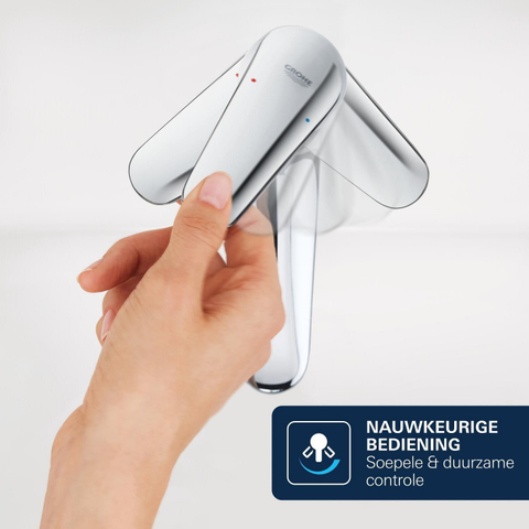 Grohe Dice Mitigeur de lavabo - taille M - montage apparent - démarrage à froid - vidage clic-clac - chrome SW1440567