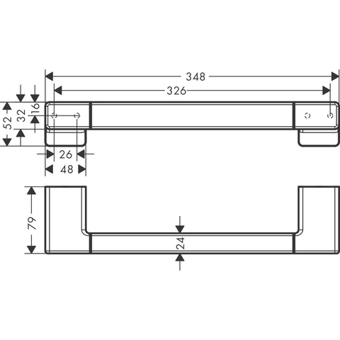 Hansgrohe AddStoris Q badgreep - 35cm - hoogglans chroom SW651194