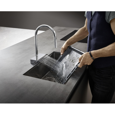Hansgrohe Aquno Select M81 - 1 greeps keukenkraan - 170 uittrekbare vuistdouche - 3jet - sbox - hoogglans chroom SW878838