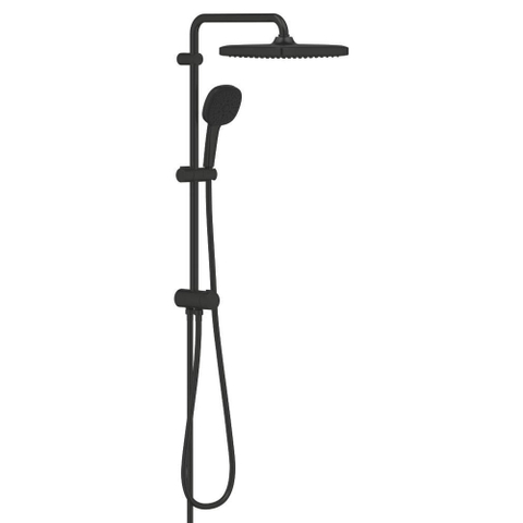 Grohe Tempesta 250 Cube Douchesysteem - zonder kraan - hoofddouche - 25cm - vierkante handdouche - 3 straalsoorten - met omstel - matte black (mat zwart) SW1077313