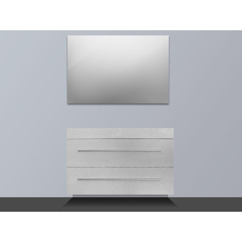 Saniclass Florence badmeubel met spiegel 100x48.5cm 2 kraangaten hoogglans wit SW177