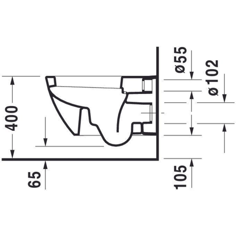 Duravit Happy D.2 Wandcloset - 54cm - met spoelrand - diepspoel - glans wit SW68370
