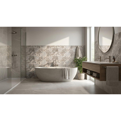 ÉCHANTILLON Terravito Elzino carreau mural - 25x75cm - rectifié - Aspect pierre naturelle - Silver mat (argent) SW1221341