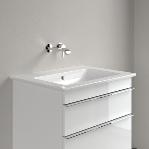 Villeroy & Boch venticello wastafel - zonder kraangat - 65x50cm - met overloop - White Alpine (glans wit) 1025148