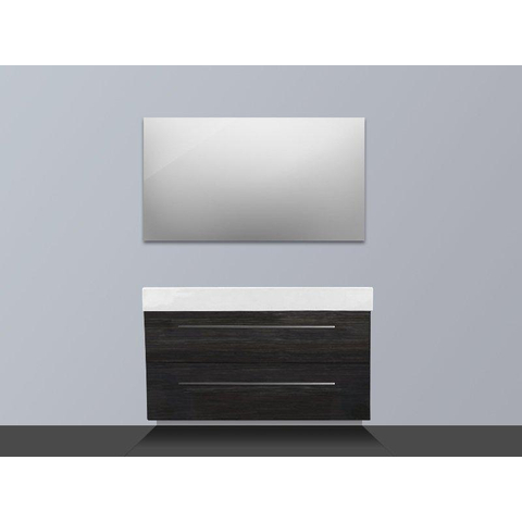 Saniclass Florence badmeubel met spiegel 100x47cm 0 kraangaten black wood SW6802