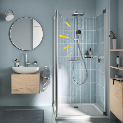 Grohe Vitalio Comfort 250 Douchesysteem - thermostatisch - hoofddouche 1 straalsoort - handdouche 2 straalsoorten - chroom SW1028082