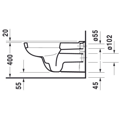 Duravit D Code WC suspendu à fond creux Vital Blanc 0295863