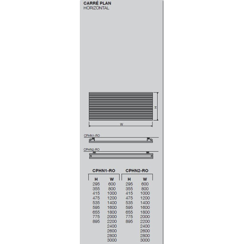 Vasco Carre Plan CPHN2 designradiator dubbel 2600x535mm 3003 watt zwart 7241243