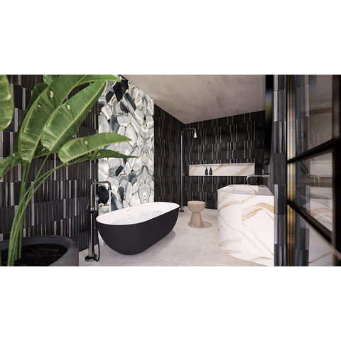The Mosaic Factory Sevilla mozaïektegel - 30x30cm - 8mm - mat porselein carbon shades of gray (antraciet) SW1015077