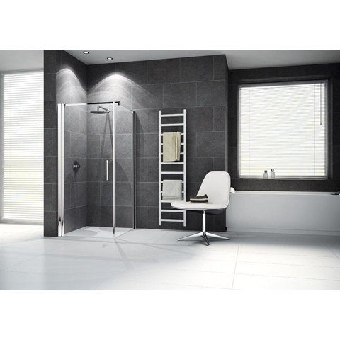 Novellini Giada Porte de douche G 84/87x195cm droite Profilé Blanc et Verre transparent 0334530