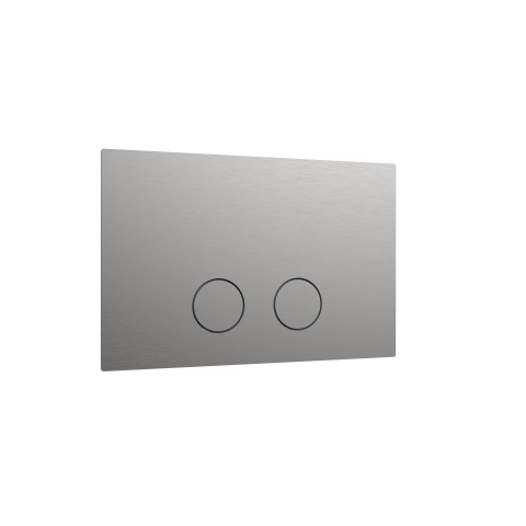 QeramiQ Push Steel Bedieningsplaat - 25x16cm - 2.0mm dikte - magnetische bevestiging - voor Geberit UP320 inbouwreservoir - RVS - dualflush - ronde knoppen - geborsteld RVS SW1552975