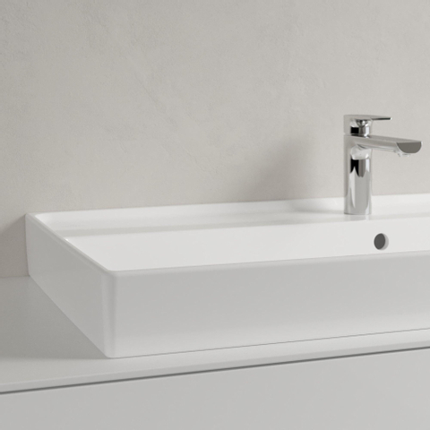 Villeroy & Boch Collaro meubelwastafel - 100x47cm - met overloop - 1 kraangat CeramicPlus - White Alpine (glans wit) SW358336