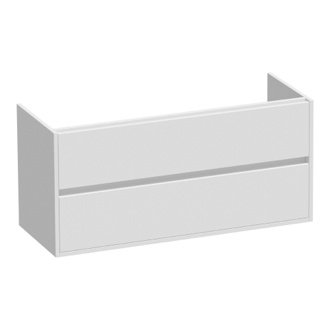 BRAUER Adore meuble sous-lavabo - 120x46x55cm - 2 tiroirs softclose - sans poignées - 2 découpes pour siphon - blanc mat SW1198261