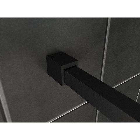 Wiesbaden Square Inloopdouche - 110x200cm - 8mm - nano helder glas - mat zwart SW484794