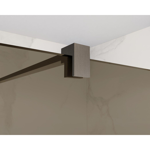 Fortifura Galeria Douche à l'italienne - 50x200cm - verre fumé - Gunmetal brossé SW876922