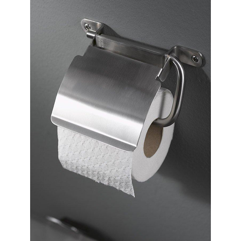 Haceka Ixi Porte rouleau papier toilette avec abattant Argent mat HA415113