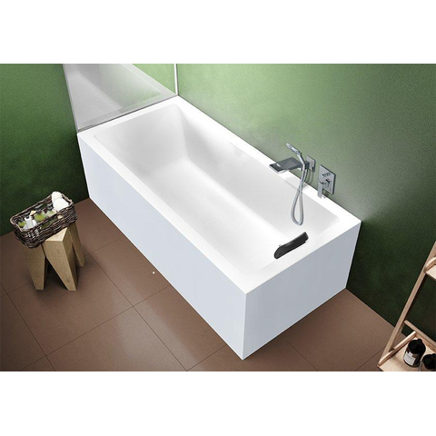 Riho Rethink Cubic baignoire semi-autoportante avec panneaux - 160x70cm - acrylique - back2wall - blanc brillant SW956472
