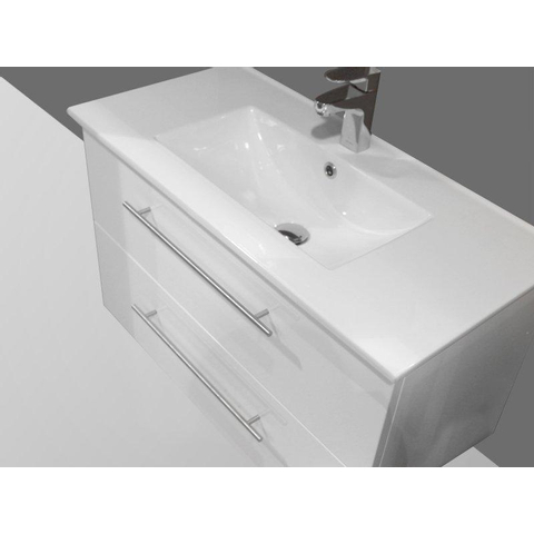 Saniclass Smallline meuble 80cm Blanc céramique 1 trou pour robinetterie SW8245