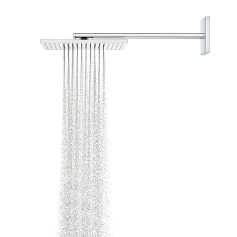 AXOR ShowerSolutions douche de tête - 30x30cm - carré - avec bras de douche - 2 jets - chromé SW241748