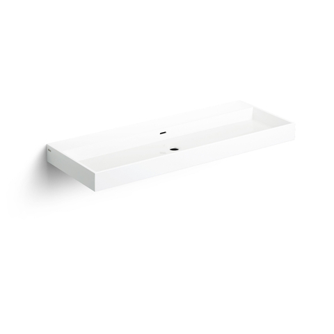 Clou Wash Me lavabo 110x42cm sans bonde pierre minérale Blanc SW9253