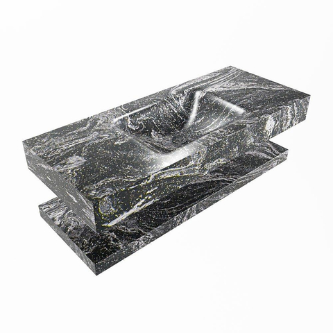 Mondiaz ALAN-DLUX Ensemble de meuble - 110cm - meuble Lava mat - 0 tiroirs - Lavabo Cloud Lava suspendu - vasque Centre - 1 trou de robinet SW809237