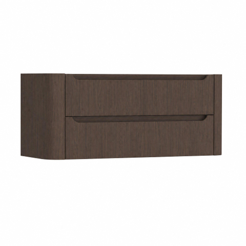 H&R Badmeubelen Juice Meuble sous-vasque - 120x45x50cm - angles arrondis - 2 tiroirs - poignée intégrée - café SW1489850