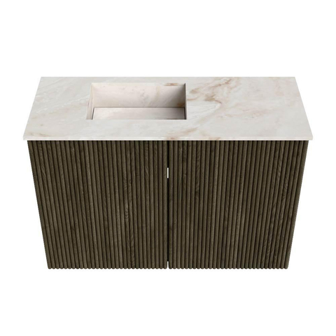 Mondiaz JOYA-DLUX 60cm toiletmeubel - kleur Shadow - Wastafel FAYE positie Links Zonder kraangat kleur Frappe. SW1422699