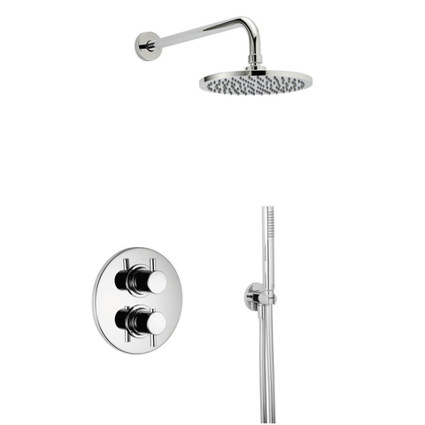 Xenz Duero Ensemble de douche encastré thermostatique avec partie encastrée et set de douchette Inox SW379613