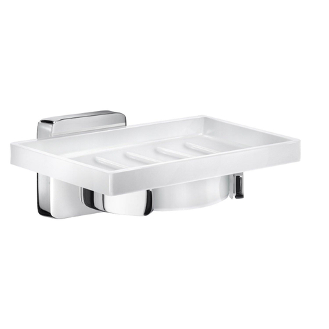 Smedbo Ice Zeepschaal 12x10x5cm wandmontage chroom porselein SHOWROOMMODEL SHOW26171