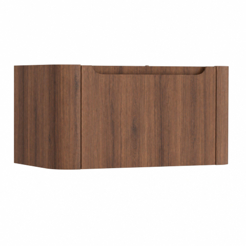 H&R badmeubelen Juice Wastafelonderkast - 80x45x40cm - afgeronde hoeken - 1 lade - geïntegreerde greep - dark oak SW867531