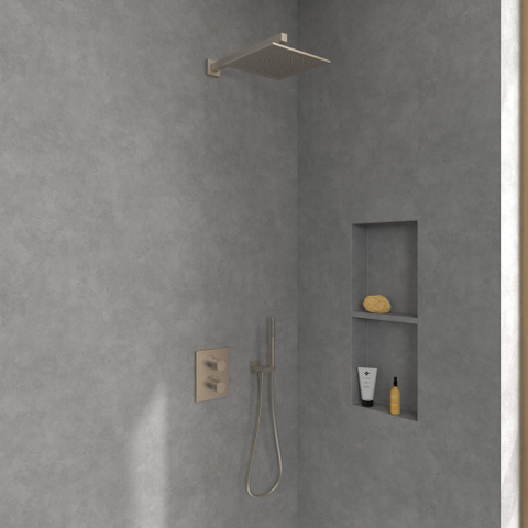 Villeroy & Boch Universal Showers regendouche - 25x25cm hoekig - Brushed Nickel (rvs) SW974358