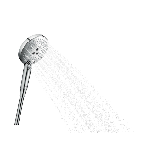 Hansgrohe Raindance Select S 120 Douchekop – 3 Straalsoorten, Geborsteld Zwart Chroom, EcoSmart, 125 Mm