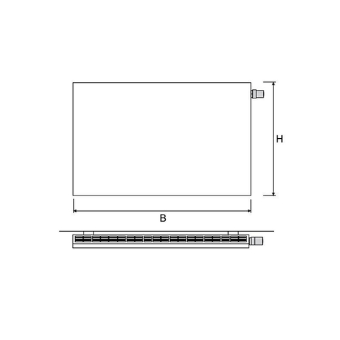 Vasco Niva NH1L1 Radiateur design simple 45x52cm 301watt noir 7242617