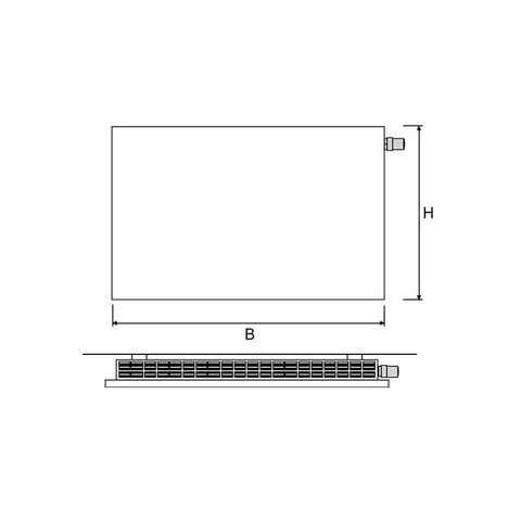 Vasco Niva NH2L2 radiateur design double 678x650mm 941 watt blanc structuré 7244489
