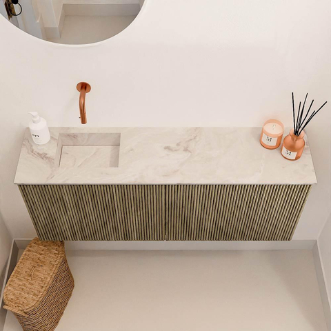 Mondiaz JOYA-DLUX 100cm toiletmeubel - kleur Dusk - Wastafel FAYE positie Links Zonder kraangat kleur Frappe. SW1423085