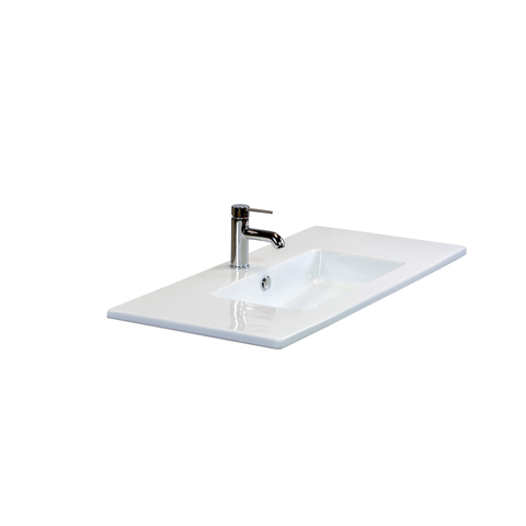 H&R Badmeubelen Gala Wastafel - 101x46x2cm - 1 kraangat - keramiek wit SW235651