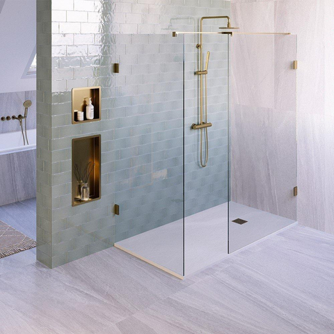 BRAUER Asteroid Receveur de douche 90x180 incl. antidérapant et antibactérien marbre minéral blanc mat SW543402