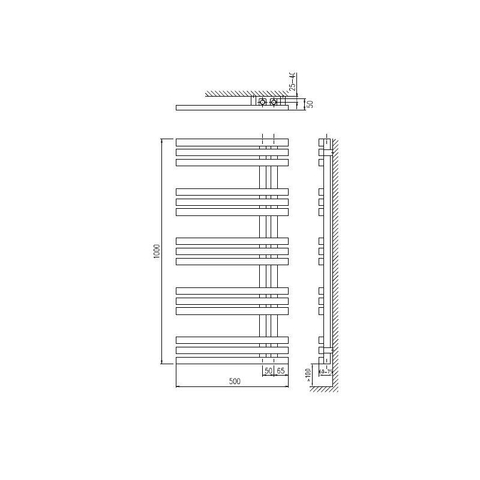 Plieger Inox Suono Sinistra designradiator horizontaal RVS Suono Sinistra 1000x500mm 464W inox 7252996