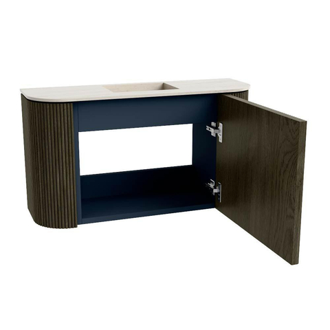 Mondiaz JOYA-DLUX Meuble de salle de bains 73,2cm - arrondis gauche et droite couleur Shadow - Vasque FAYE position Milieu Sans trou de robinet couleur Meli SW1424934