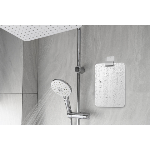 Zack Potes miroir – 16 x 23,2 cm – anti-condensation, autocollant – Inox brossé SW1159376
