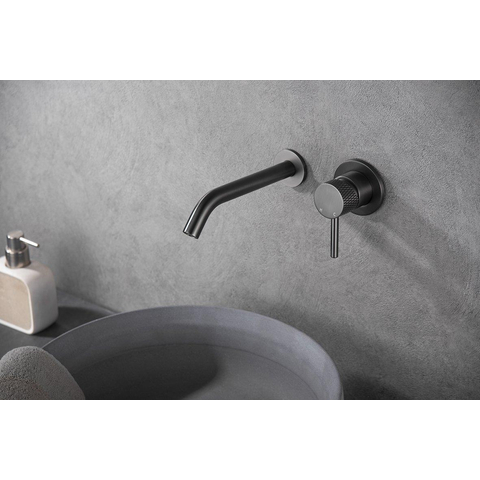 Wiesbaden Ribbd inbouw wastafelmengkraan eenhendel Gunmetal SW632119