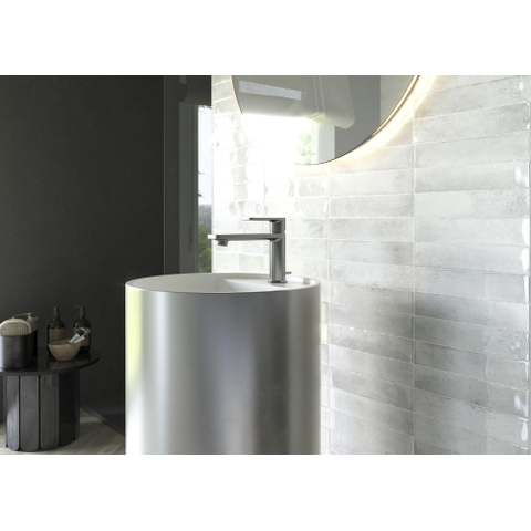 ÉCHANTILLON Terravito Dorelia carreau mural - 5x25cm - White brillant (blanc) SW1130596