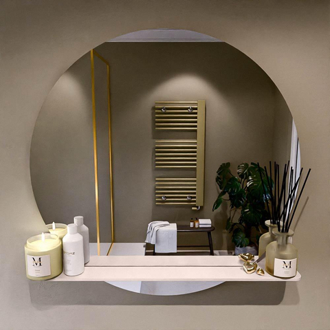 Mondiaz SPOT miroir – Ø 90 cm – avec tablette – Rosee (rose) SW1235594