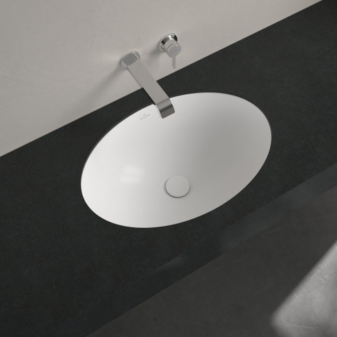 Villeroy & boch Loop & friends onderbouwwastafel 60x38cm zonder kraangat met overloop Ceramic+ wit SW971863