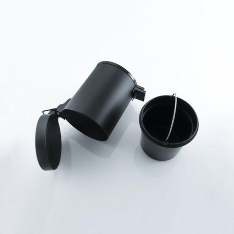 FugaFlow Eccelente Ensemble accessoires toilettes 5 pièces - porte-rouleau de papier toilette - porte-rouleau de réserve - porte-brosse WC - crochet porte-serviette - poubelle à pédale - noir mat SW1450719