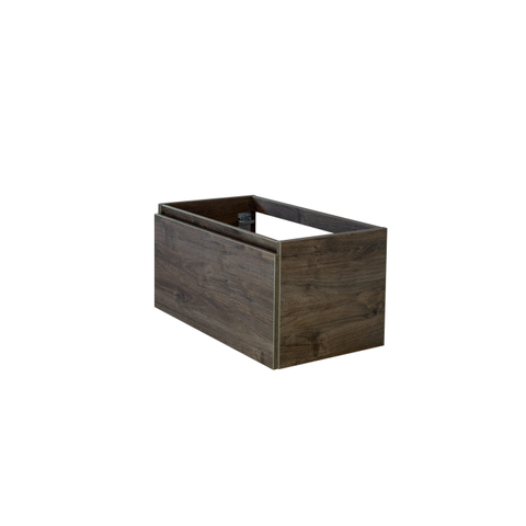 H&R Badmeubelen Matrix Wastafelonderkast - 80x44.8x40cm - 1 lade - greeploos met greeplijst - espresso SW530200